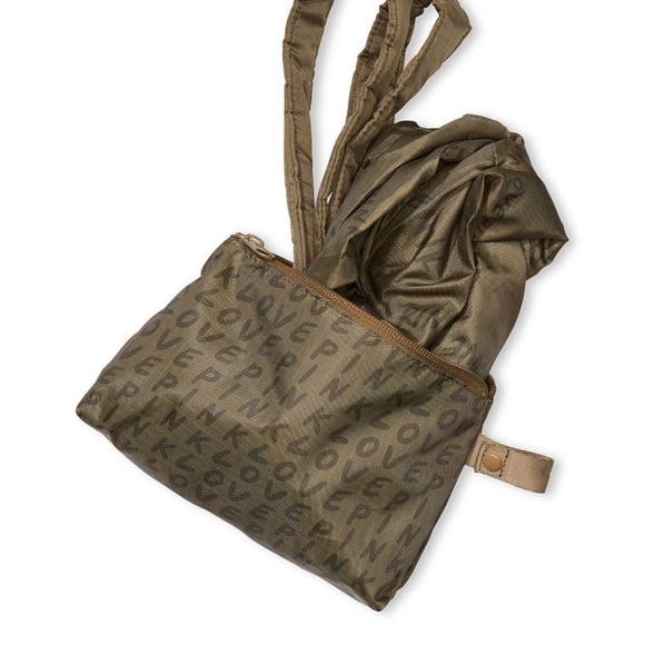 Pink Victoria secret green nylon tote - Picture 3 of 4